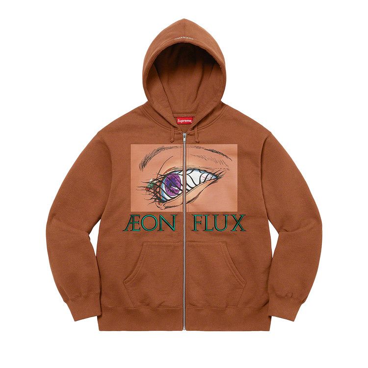 

Толстовка Supreme Aeon Flux Zip Up Hooded Sweatshirt, Brown