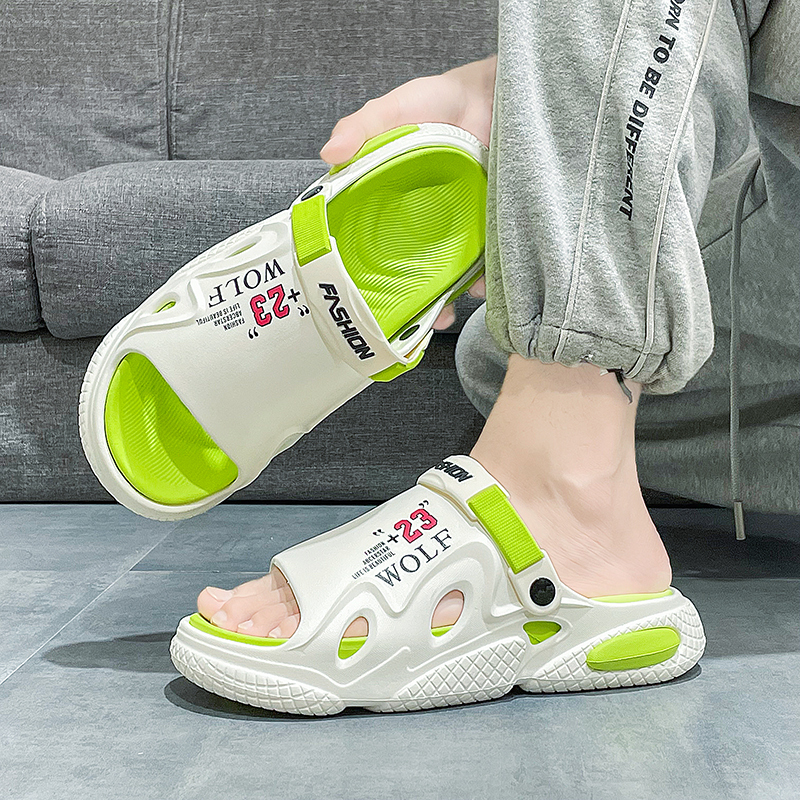 CariteSport Слайдеры унисекс бело-зеленые, цвет White Green — фото 4