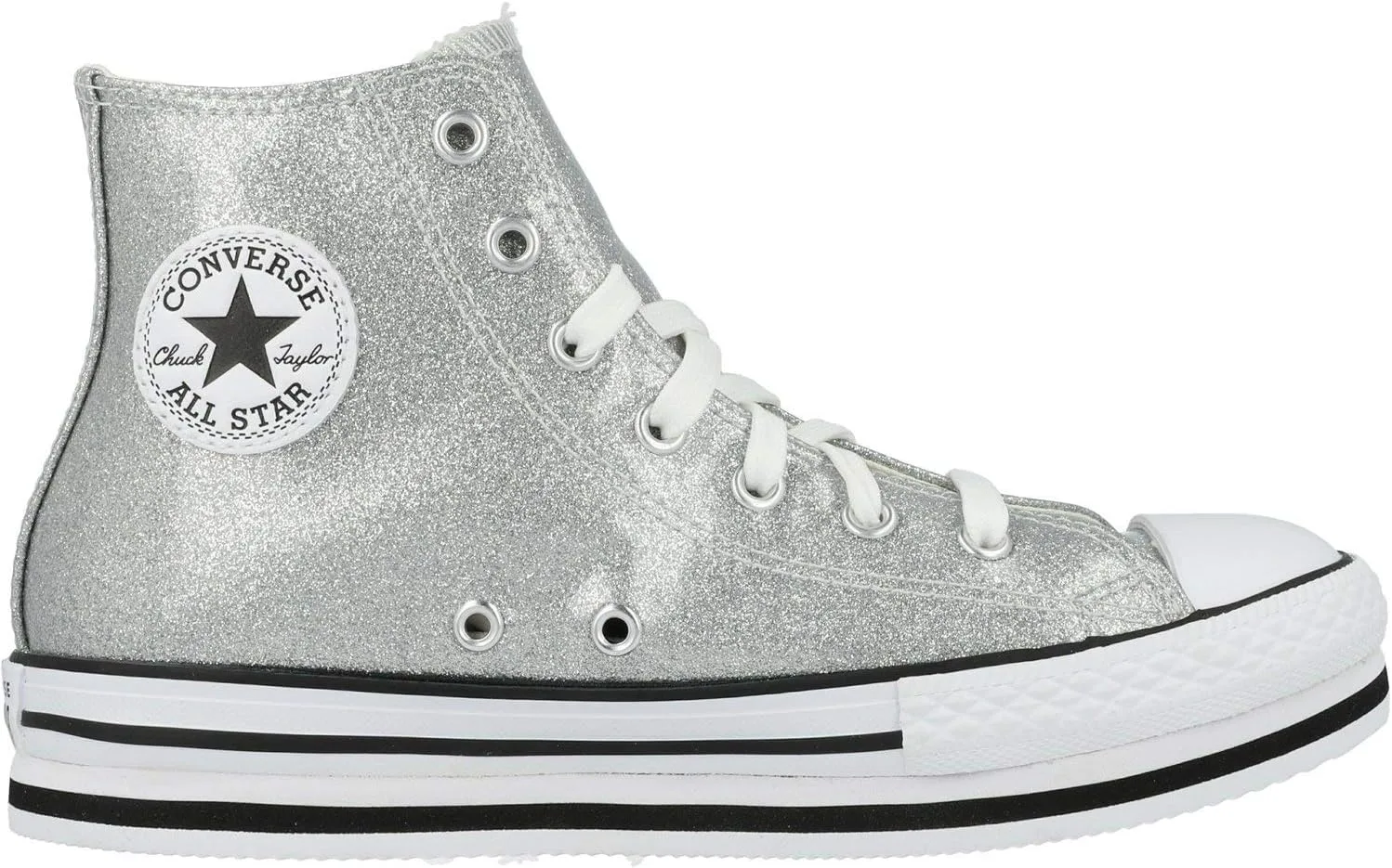 Детские кроссовки Converse на платформе из материала EVA, модель HI 666400C, серебристые — фото 3