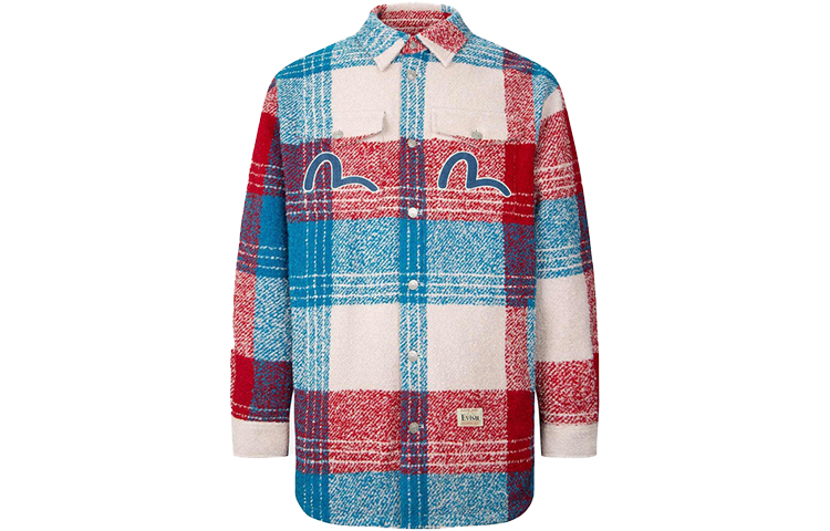 

EVISU Рубашка мужская красные клетчатые