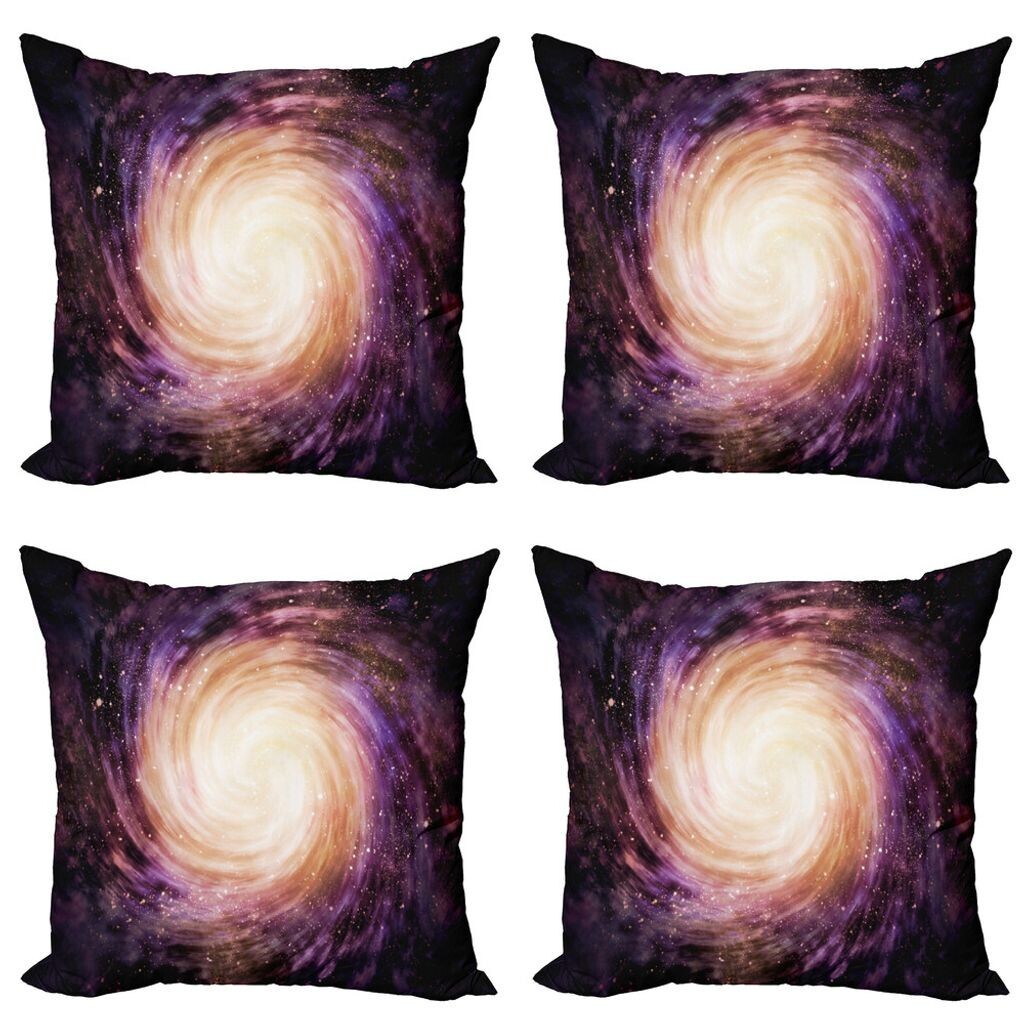 

ABAKUHAUS Galaxy Набор чехлов для подушек (4 предмета), Seductive Space Hole, современная двусторонняя цифровая печать, 45 см x 45 см, черный-розовый-бежевый