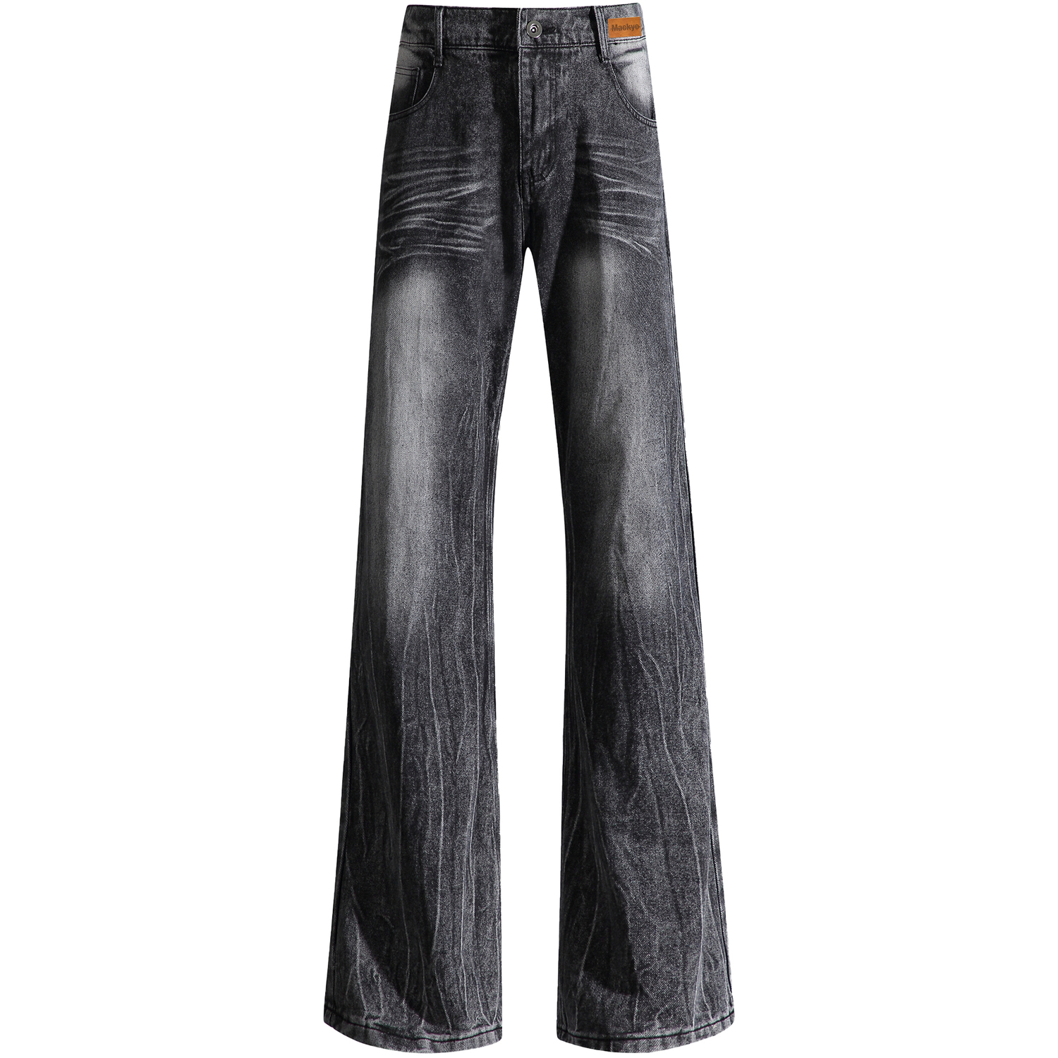 

Джинсы Unisex утепленные с флисовой подкладкой прямого кроя Mackyo, черный[fall winter fleece-lined non-bulky]