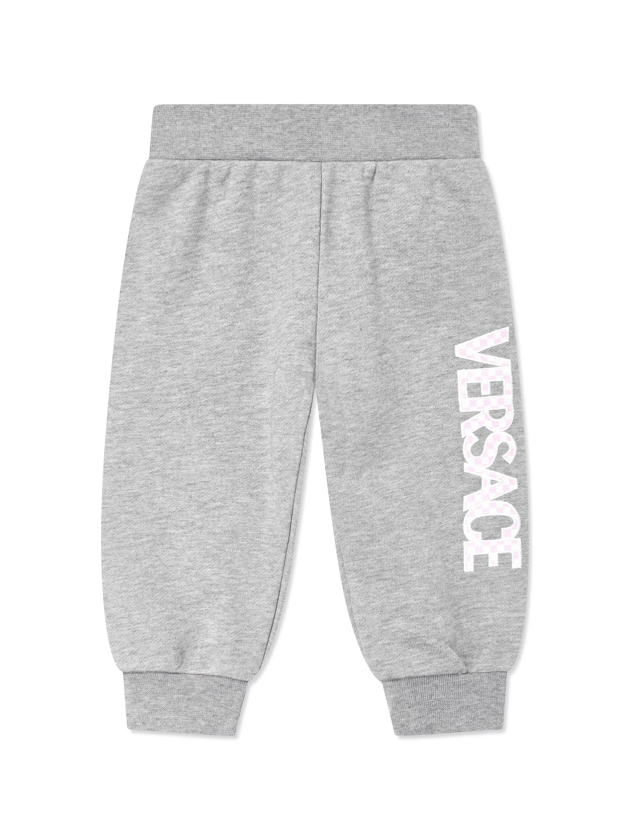 

Спортивные брюки с вышитым логотипом Versace Kids, серый