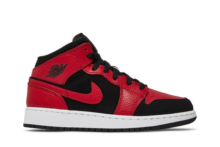 Кроссовки Air Jordan Air Jordan 1 Mid GS 'Black Gym Red', красный — фото 2