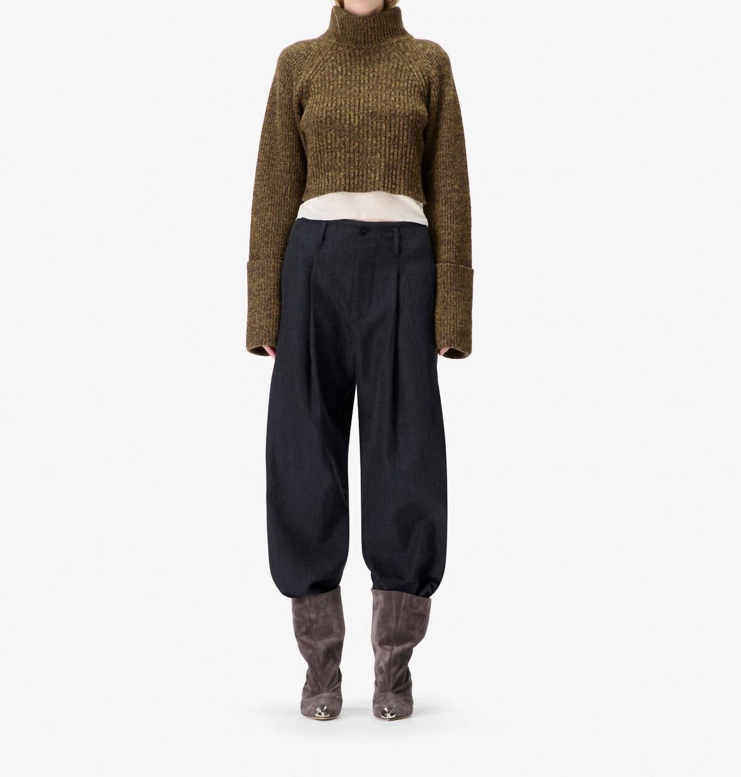 

IRO Шерстяной пуловер Elba коричневого цвета