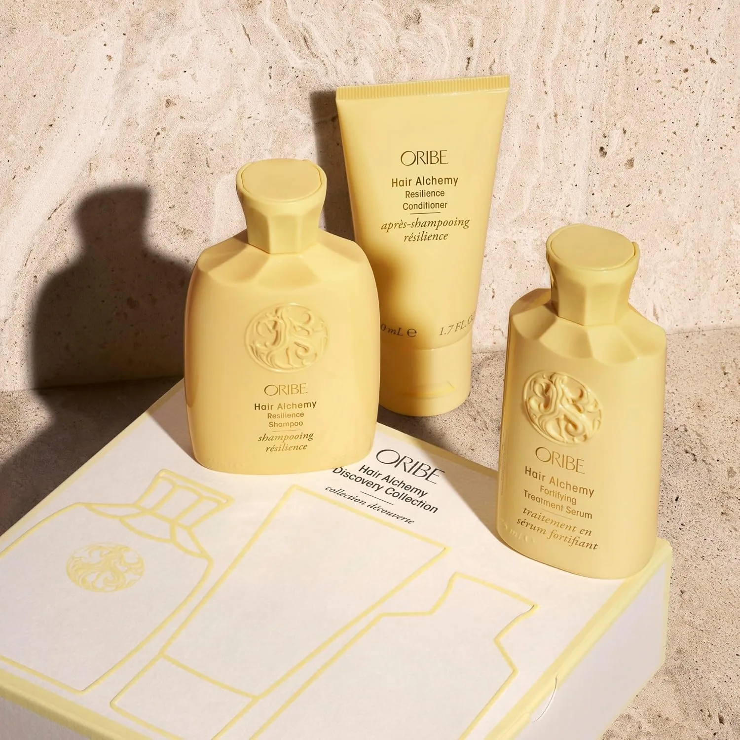 Набор Oribe Hair Alchemy Discovery | Дорожный набор с шампунем, кондиционером и укрепляющей сывороткой для слабых и ломких волос — фото 3