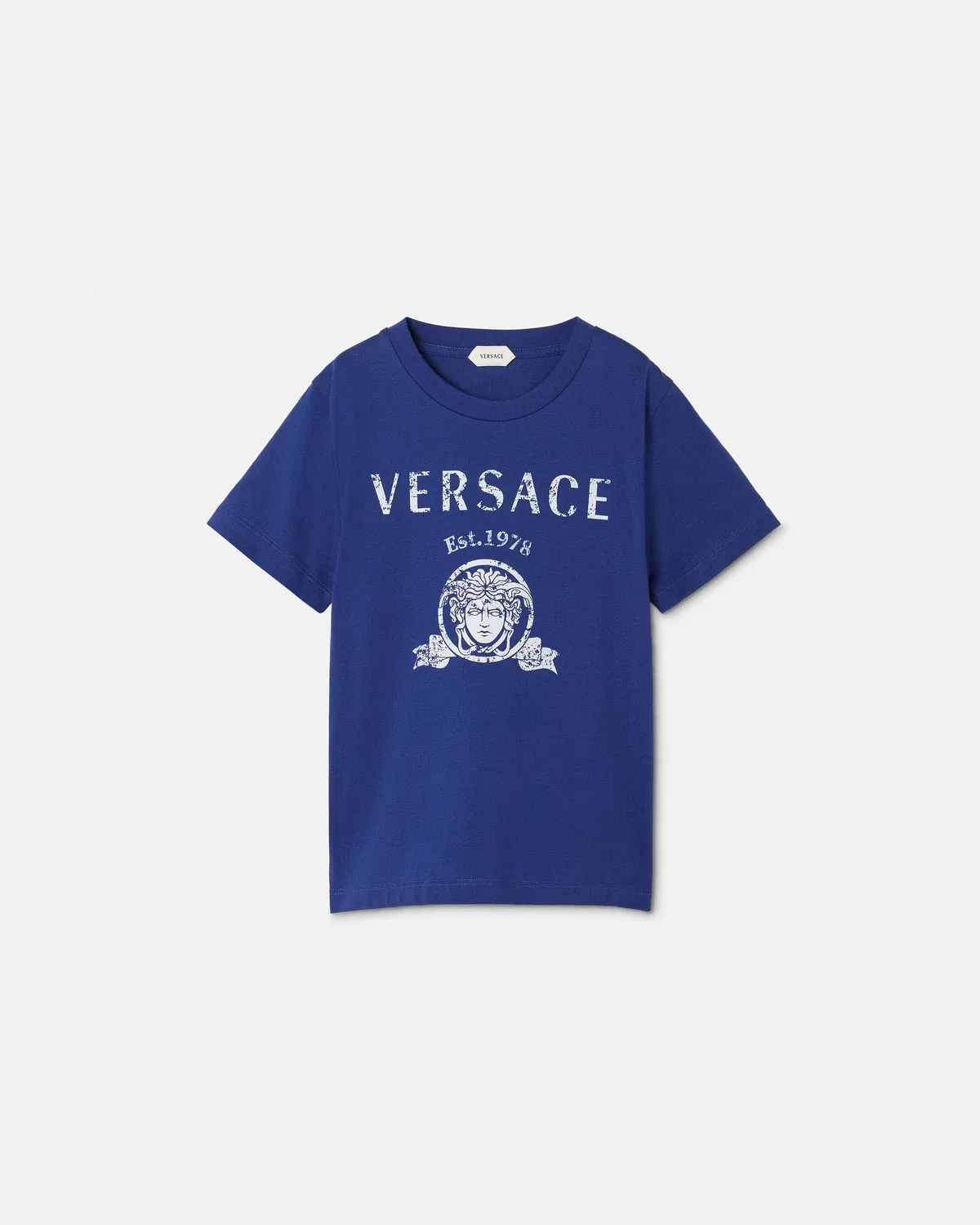 Детская футболка из джерси с принтом VERSACE, синий