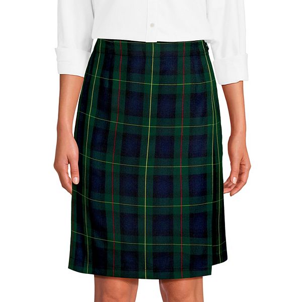 

Женский клетчатый юбка-шорты A line Lands' End, Hunter Navy Plaid