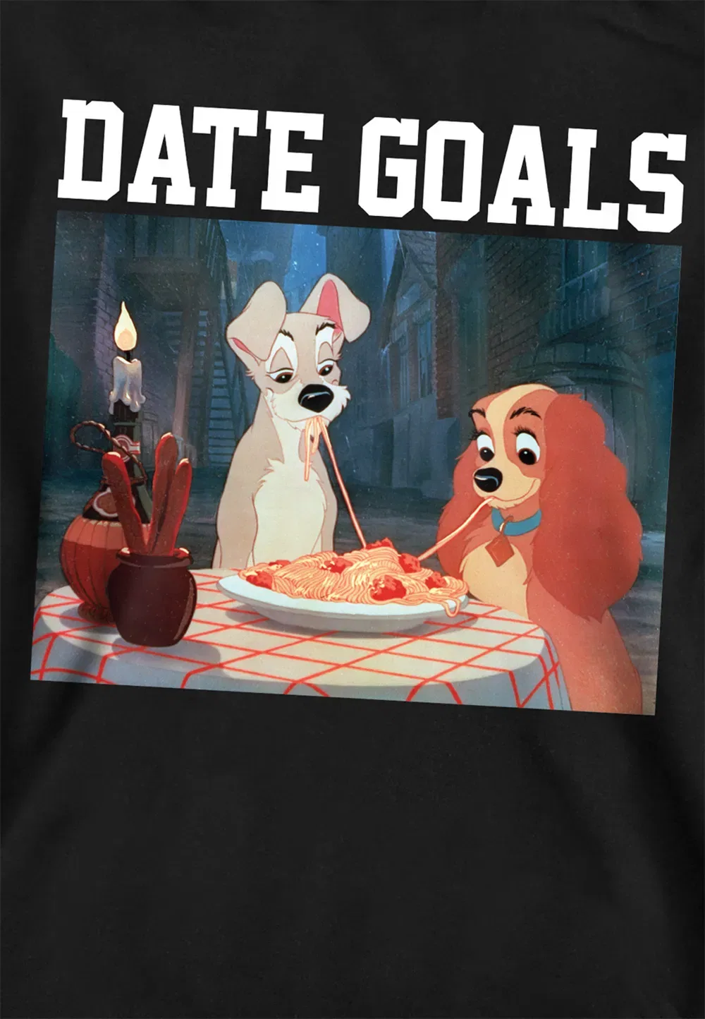 Детский худи с принтом Lady and the Tramp, Disney, черный — фото 2