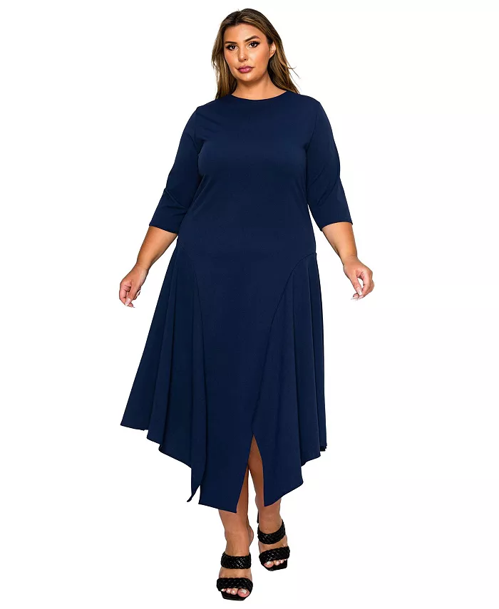 

Платье Vida Plus Size с разрезом по низу L I V D, синий