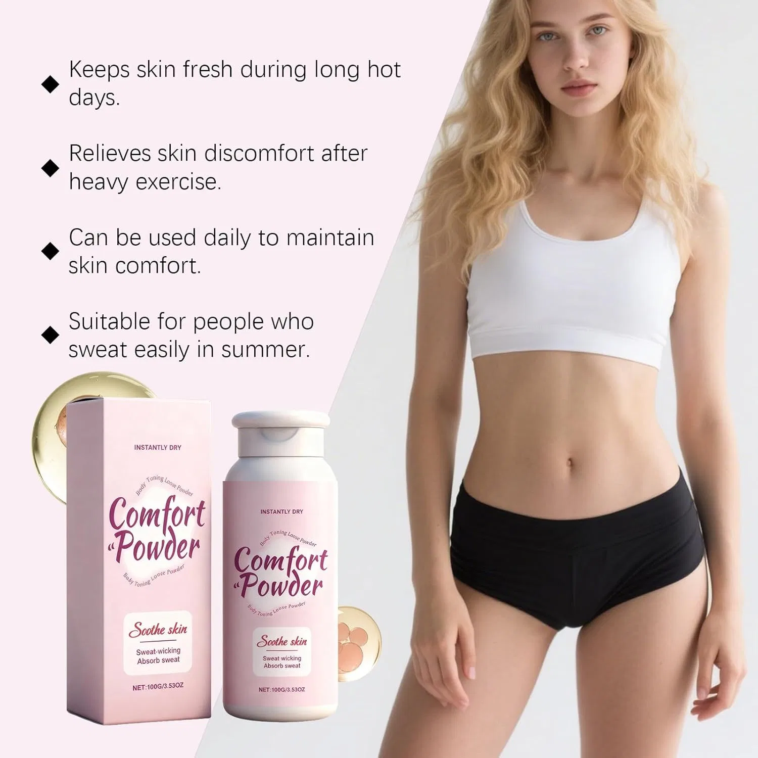 Пудра для тела Comfort Powder с ароматом для интимных зон, 100 г (2 шт.) Generic — фото 4