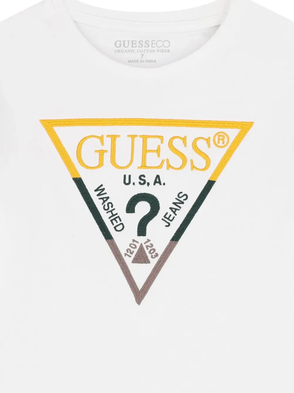 Футболка с длинными рукавами и принтом логотипа Guess Kids, белый — фото 3