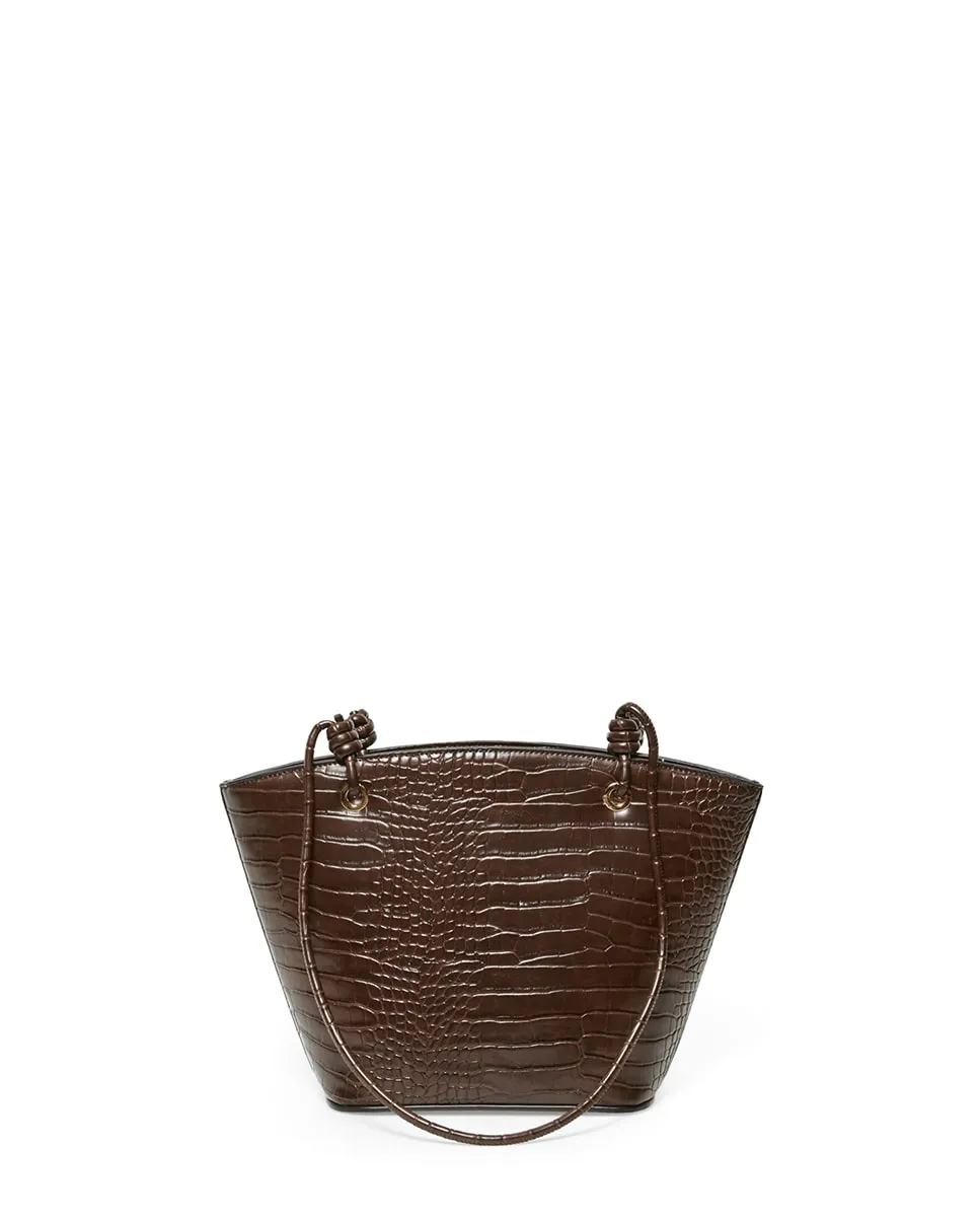 

Сумка-тоут с крокодиловым узлом Sfera, темно-коричневый