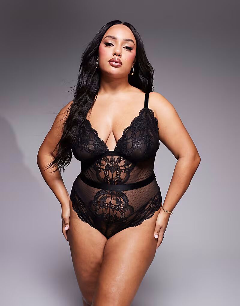 

Мягкий боди Curve Lola из кружева ASOS DESIGN черного цвета