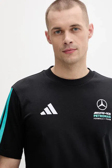 Футболка хлопковая Mercedes Adidas, черный — фото 4