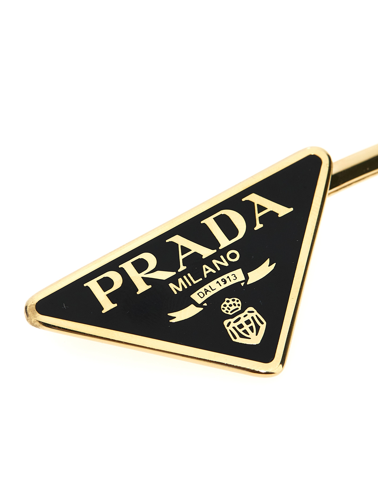 Набор из 2 заколок для волос с логотипом Prada, черный — фото 3