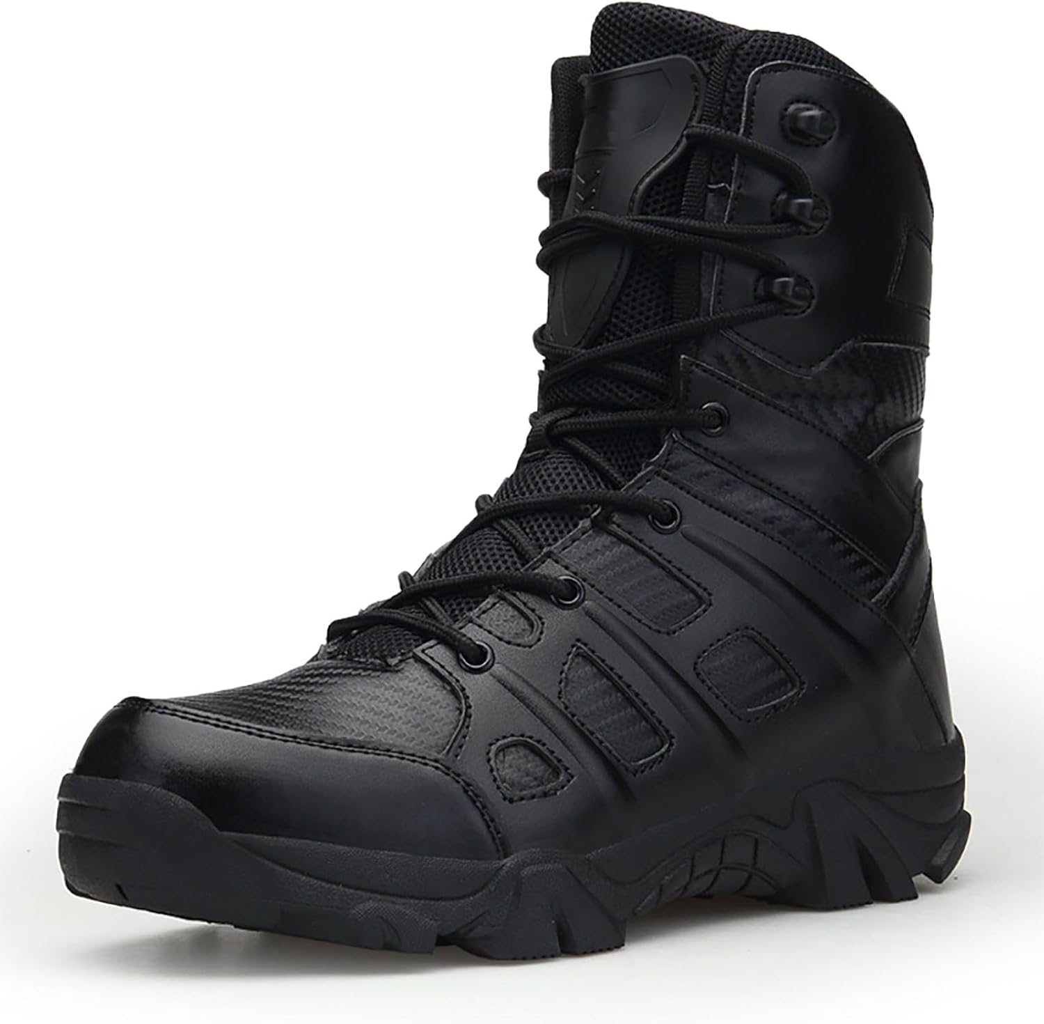 

Мужские водонепроницаемые походные ботинки, военные тактические ботинки, боевые ботинки, дышащие полицейские патрульные ботинки, армейские ботинки (Цвет: черный, Размер: 42) Carxs