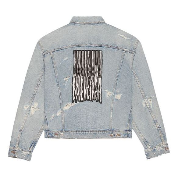 

Куртка Balenciaga Unisex FW21 Logo Denim Jacket Blue, синий