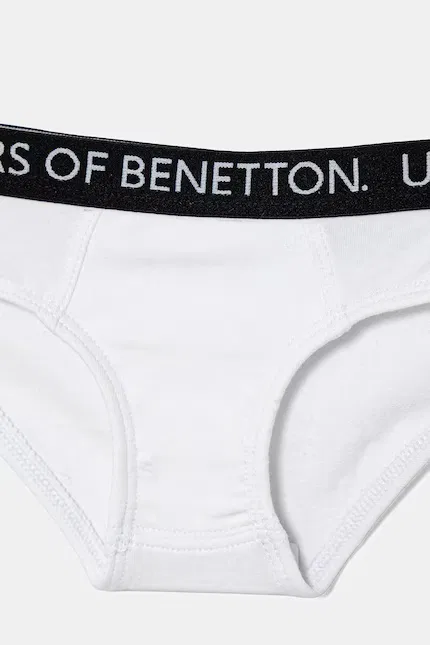 Боксеры и слипы хлопковые 2 шт United Colors of Benetton, белый — фото 4