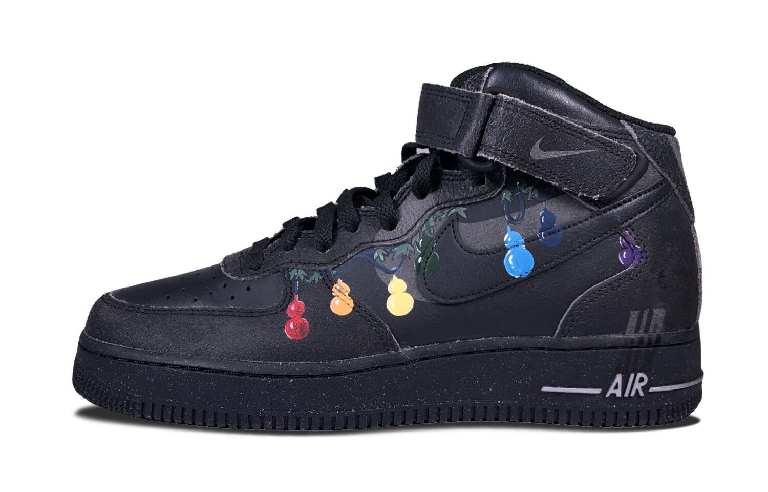 

Кроссовки Nike Air Force 1 Skateboarding Shoes Men Mid-top Red/Blue/Yellow, черный