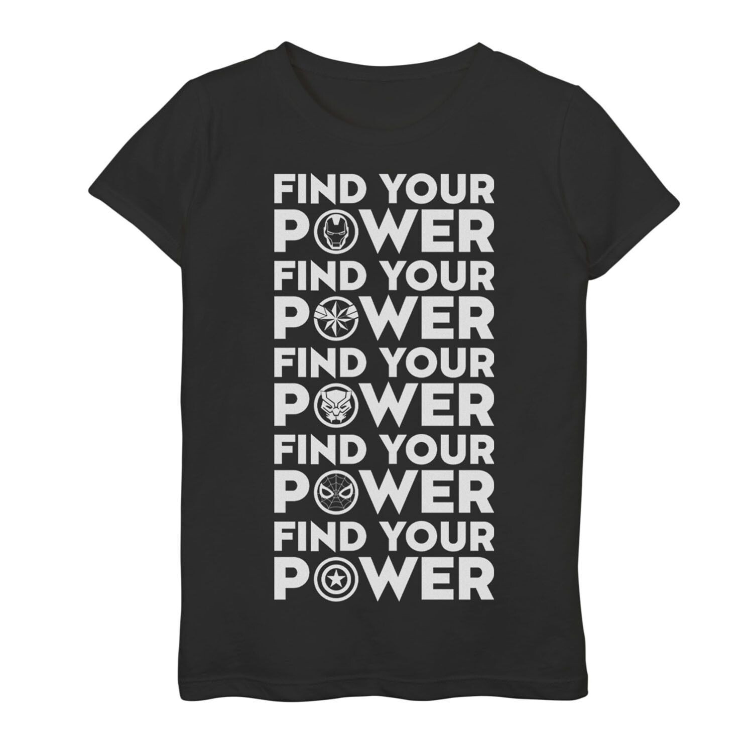 

Футболка Marvel Find Your Power Team для девочек 7–16 лет Licensed Character