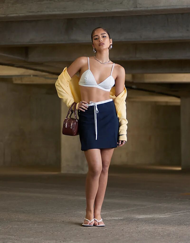 

Разноцветная юбка с двойным поясом ASOS DESIGN (часть комплекта)