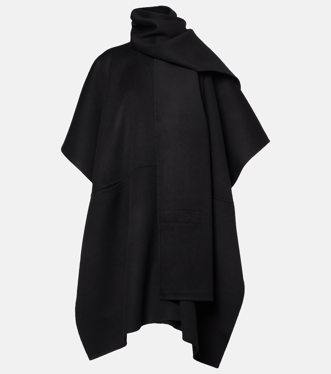 

Шерстяное пальто с двойным шарфом Toteme, черный