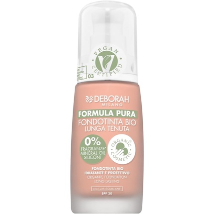 

Pure Formula Bio Long Lasting Foundation N.03 Apricot Coverage E Deborah