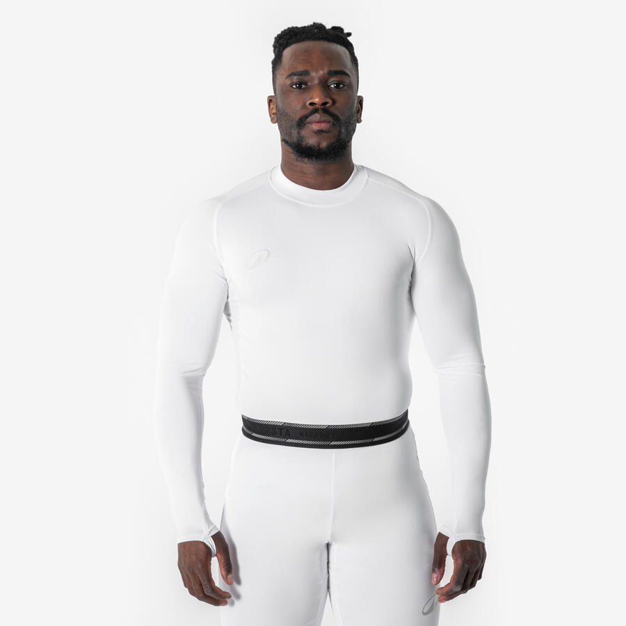 

KIPSTA Женская/мужская функциональная футболка с длинным рукавом, утепленная — Keepdry Club, белая