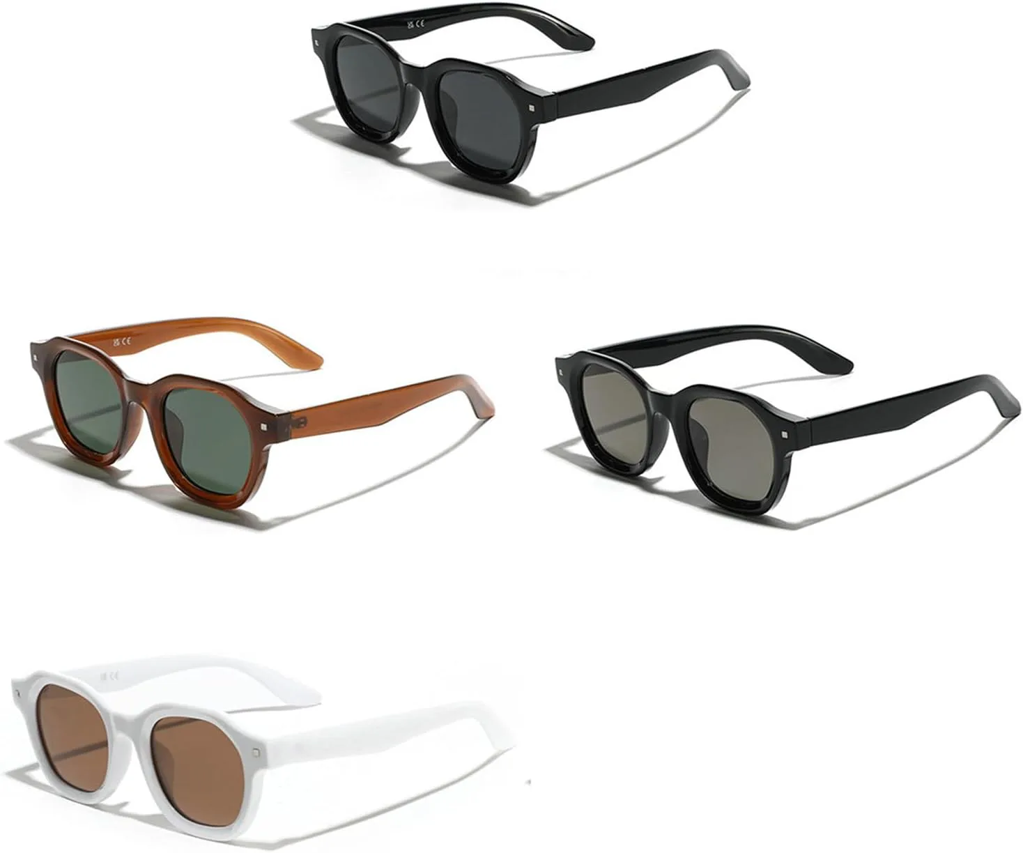 

Willochra Модные круглые солнцезащитные очки для женщин, роскошные коричневые солнцезащитные очки, женские очки с черными заклепками, солнцезащитные очки UV400, C3