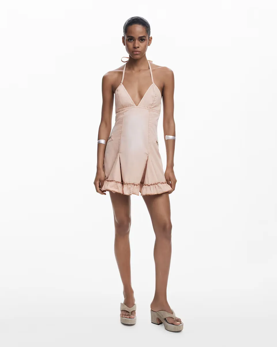 

Короткое платье из кружева Desigual, розовый