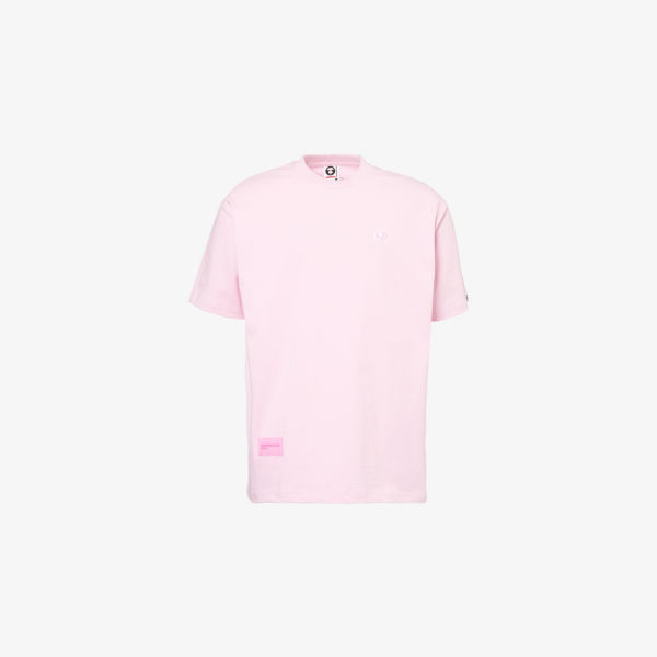 

Футболка хлопковая с резиновым логотипом 1 point Aape, розовый