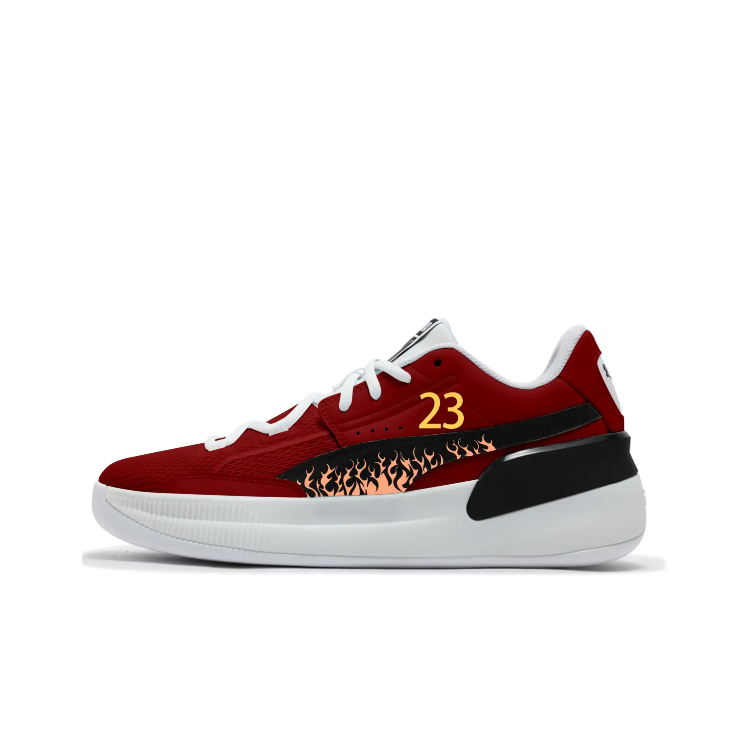 

PUMA Clyde Hardwood Team Abrasion Resistant низкие баскетбольные кроссовки Unisex Black Red