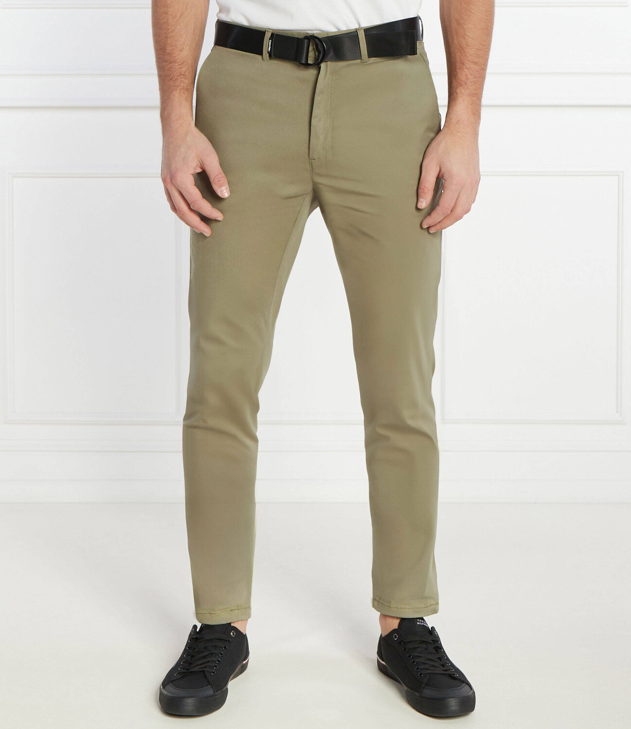 

Брюки Calvin Klein chino + cintura MODERN TWILL Slim Fit, цвет cachi