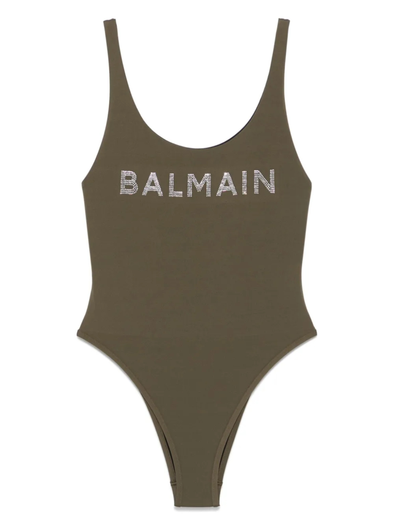 

Купальник с логотипом Balmain, зеленый