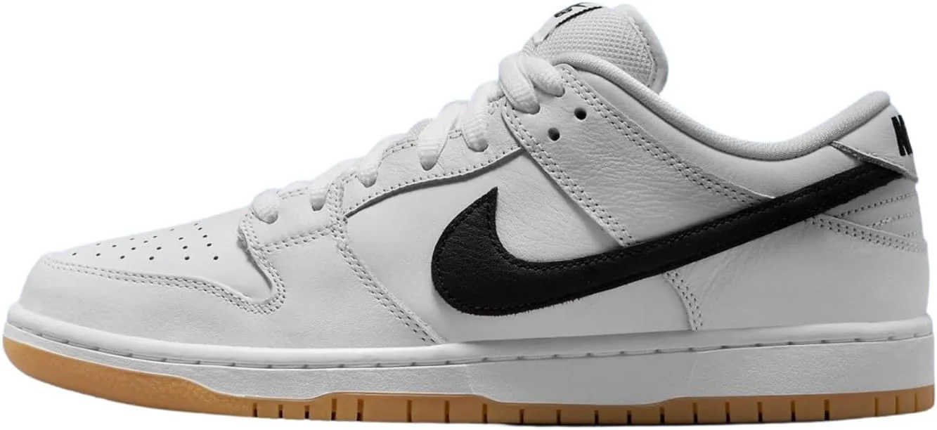 Мужские кроссовки для скейтборда Nike SB Dunk Low Pro, белый/черный/светло-коричневый — фото 2
