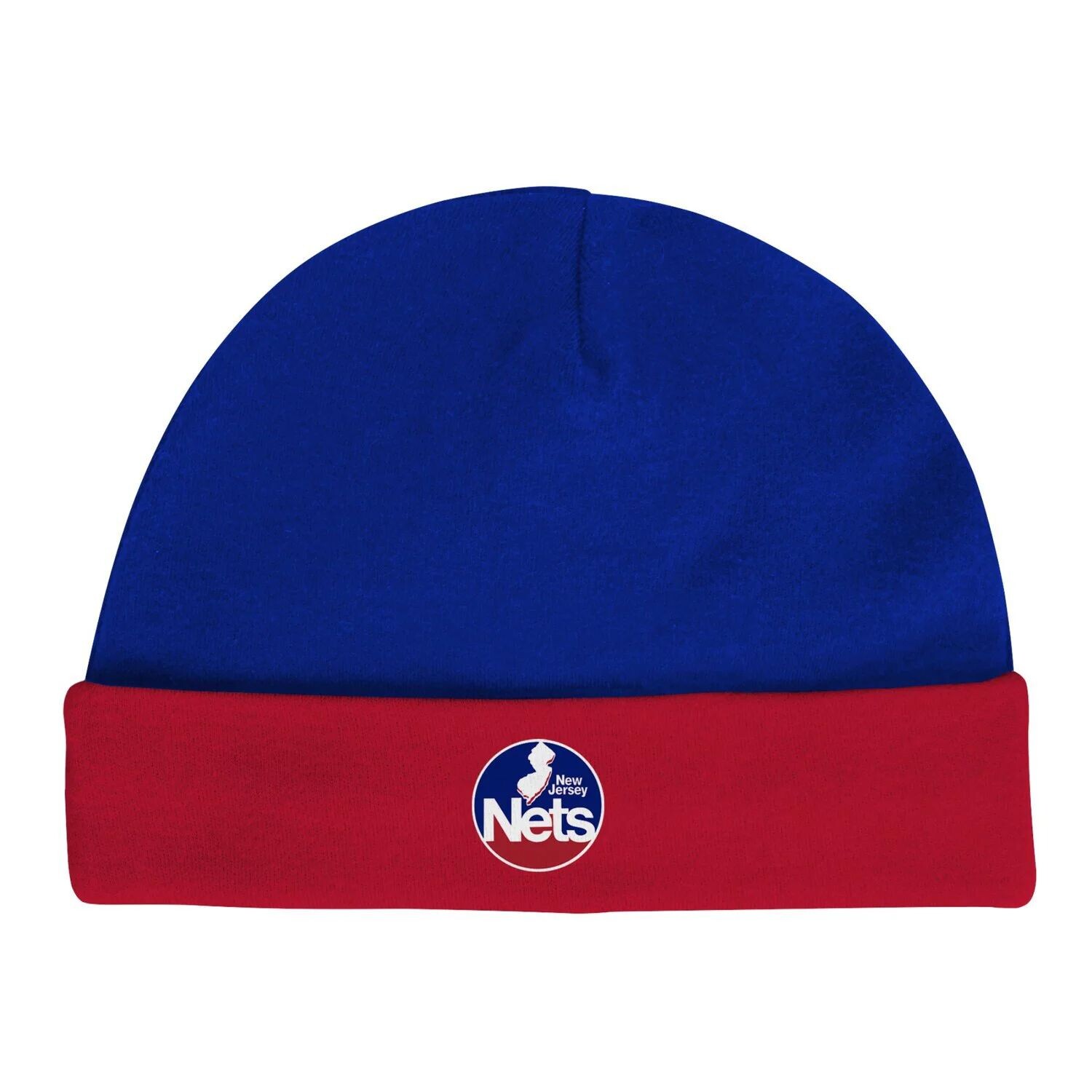 Для новорожденных и младенцев Mitchell & Ness Синий/Красный Нью-Джерси Сетки Классические боди из трех предметов из твердой древесины и комплект вязаной шапки с манжетами Unbranded — фото 4