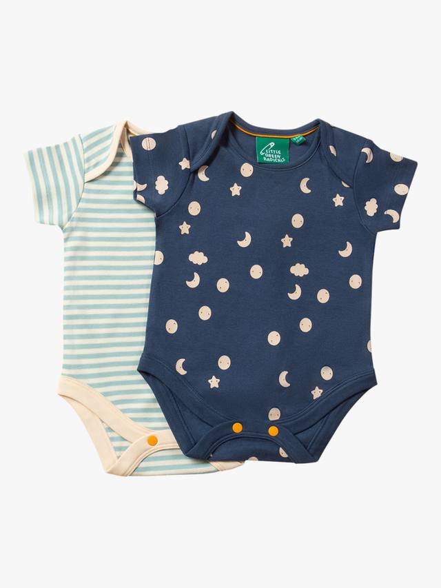 

Боди из чистого органического хлопка baby stripe/moon в полоску Little Green Radicals, разноцветный