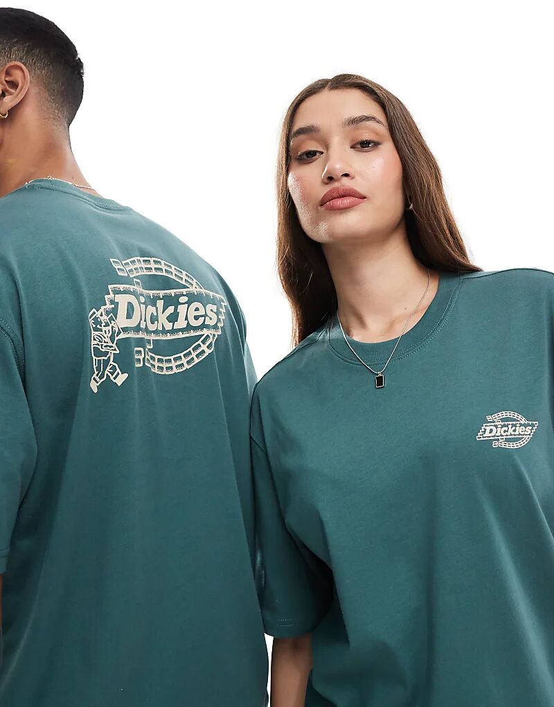 

Футболка Dickies с принтом логотипа на спине в стиле кирпичной кладки темно-зеленого цвета — эксклюзивно для ASOS