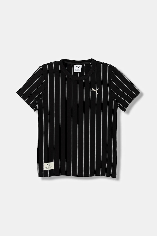

Детская хлопковая футболка CLASS Striped Tee B Puma, черный