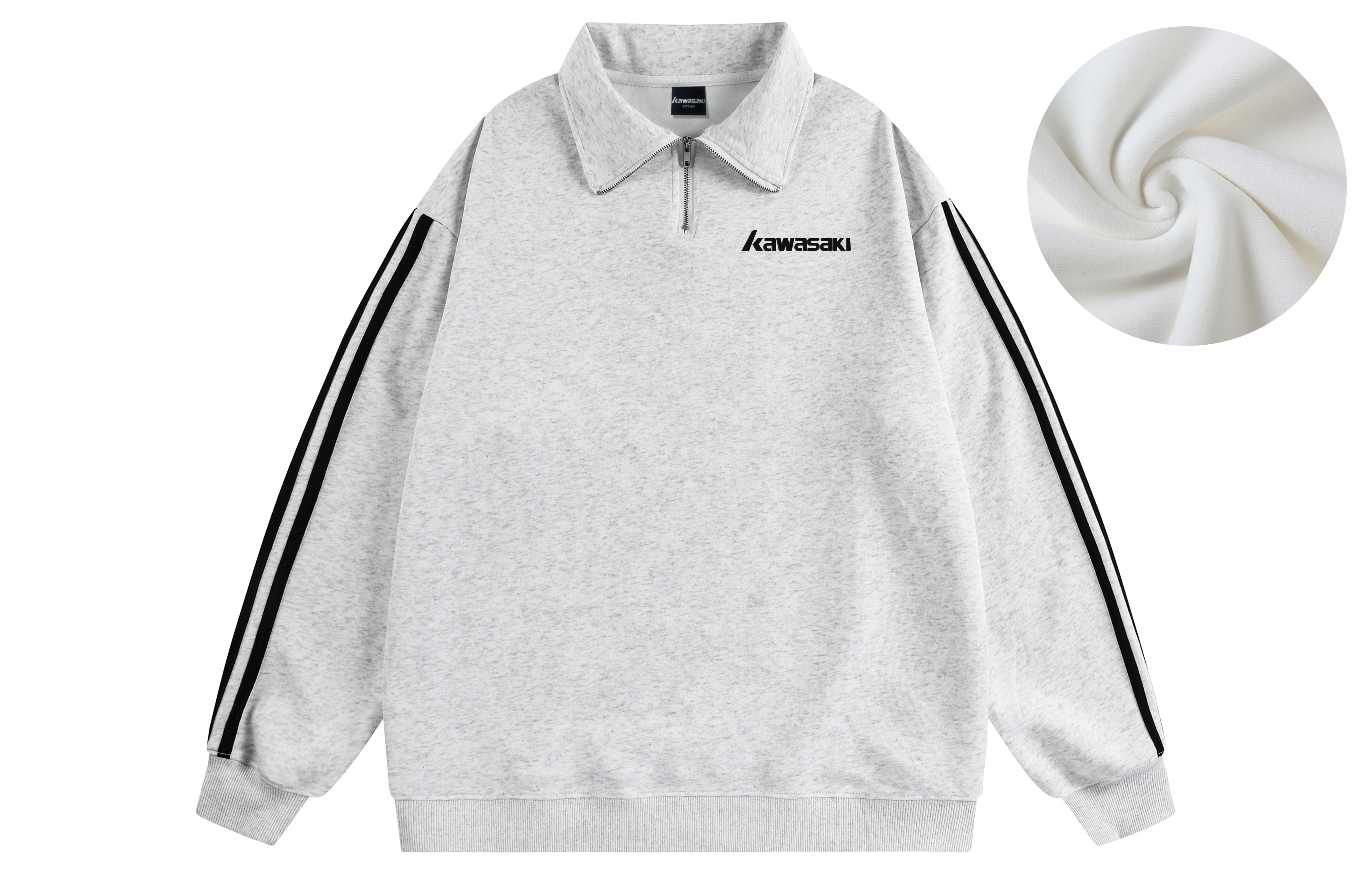 

Рубашка поло унисекс Kawasaki, Heather Gray (Fleece-Lined)