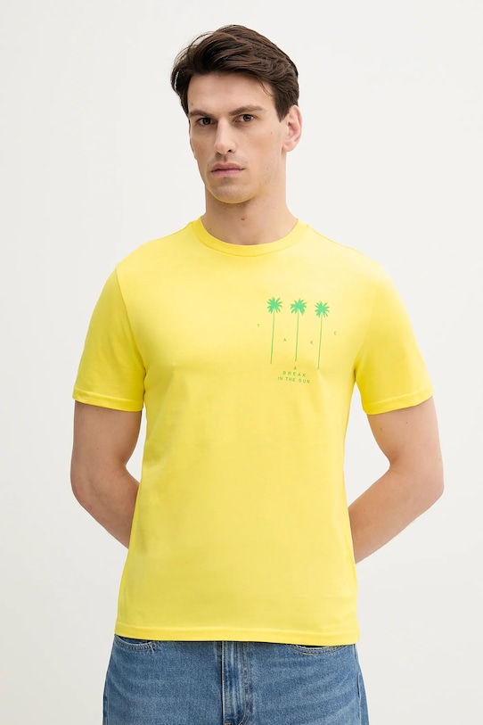 

Хлопковая футболка United Colors Of Benetton, желтый