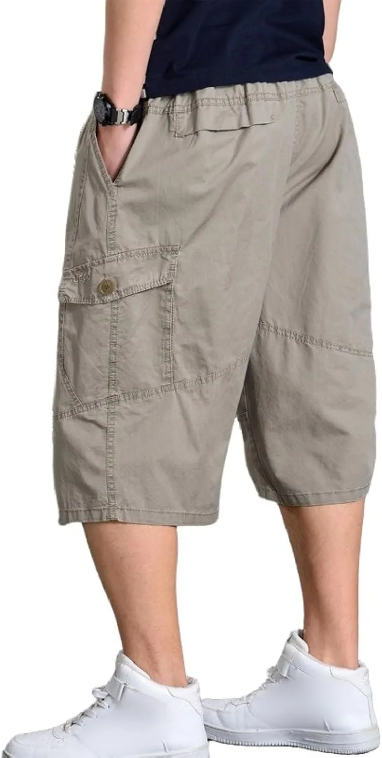 

Мужские карго шорты свободного кроя до колен с множеством карманов OHUEYRTBN