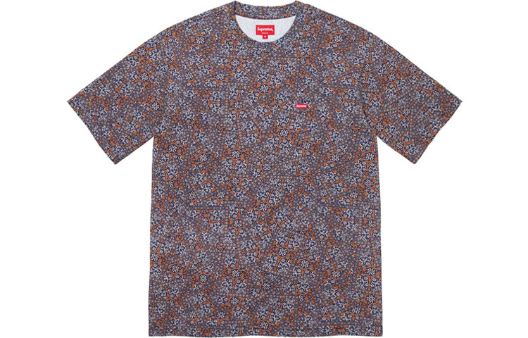 Футболка Small Box Tee SS20 Supreme, фиолетовый цветочный принт — фото 3
