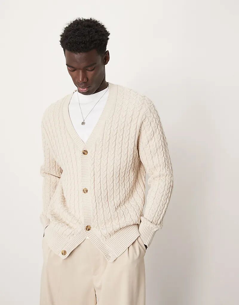 

Кардиган кремового цвета с косами Selected Homme