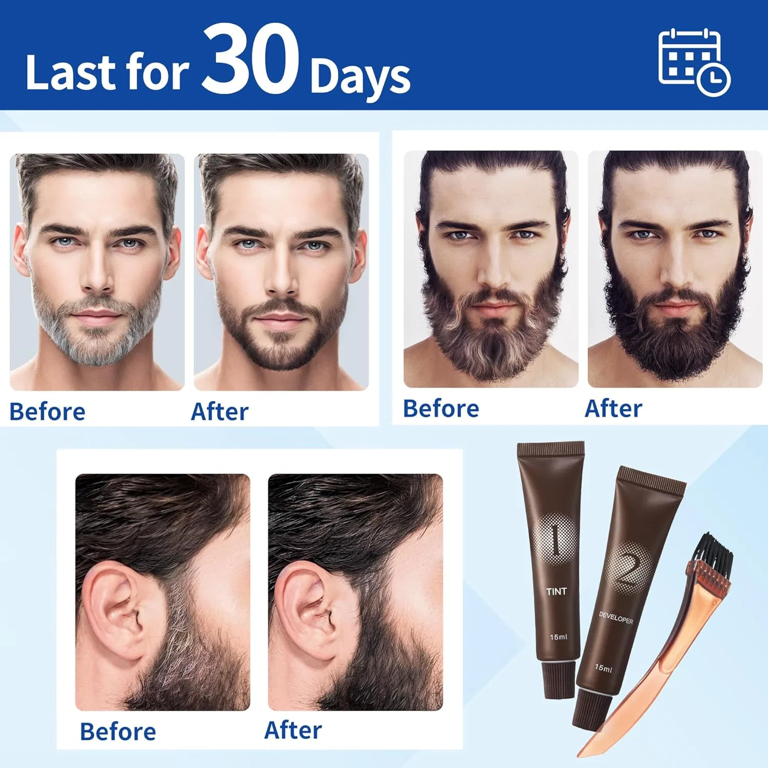 Краска для усов и бороды Beauty7 темно-коричневая Beauty7 — фото 3
