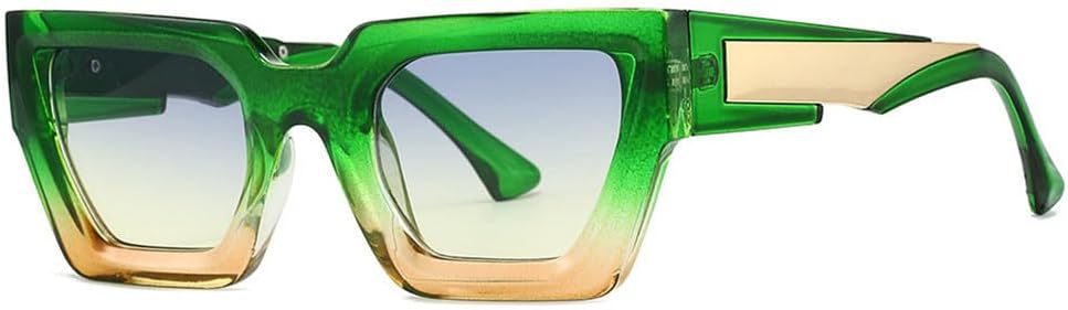 

Солнцезащитные очки UV400 — большая оправа, конфетные цвета, панк-градиентная расцветка, для женщин и мужчин, для бега и занятий спортом на открытом воздухе UYPTK, Green Blue Yellow