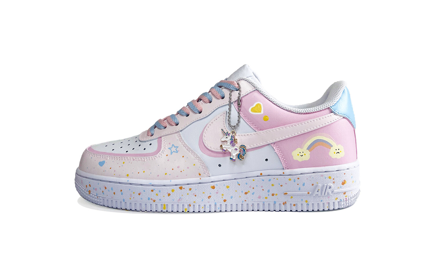 

Кроссовки Nike Air Force 1 Skateboard Shoes Men Low-Top Blue Pink White