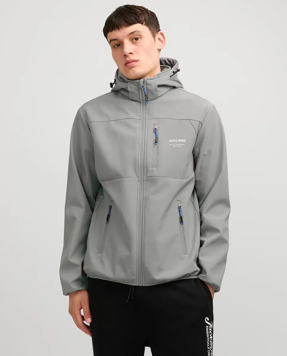 

Мужская куртка с контрастной боковой деталью и застежкой-молнией Jack & Jones, серый