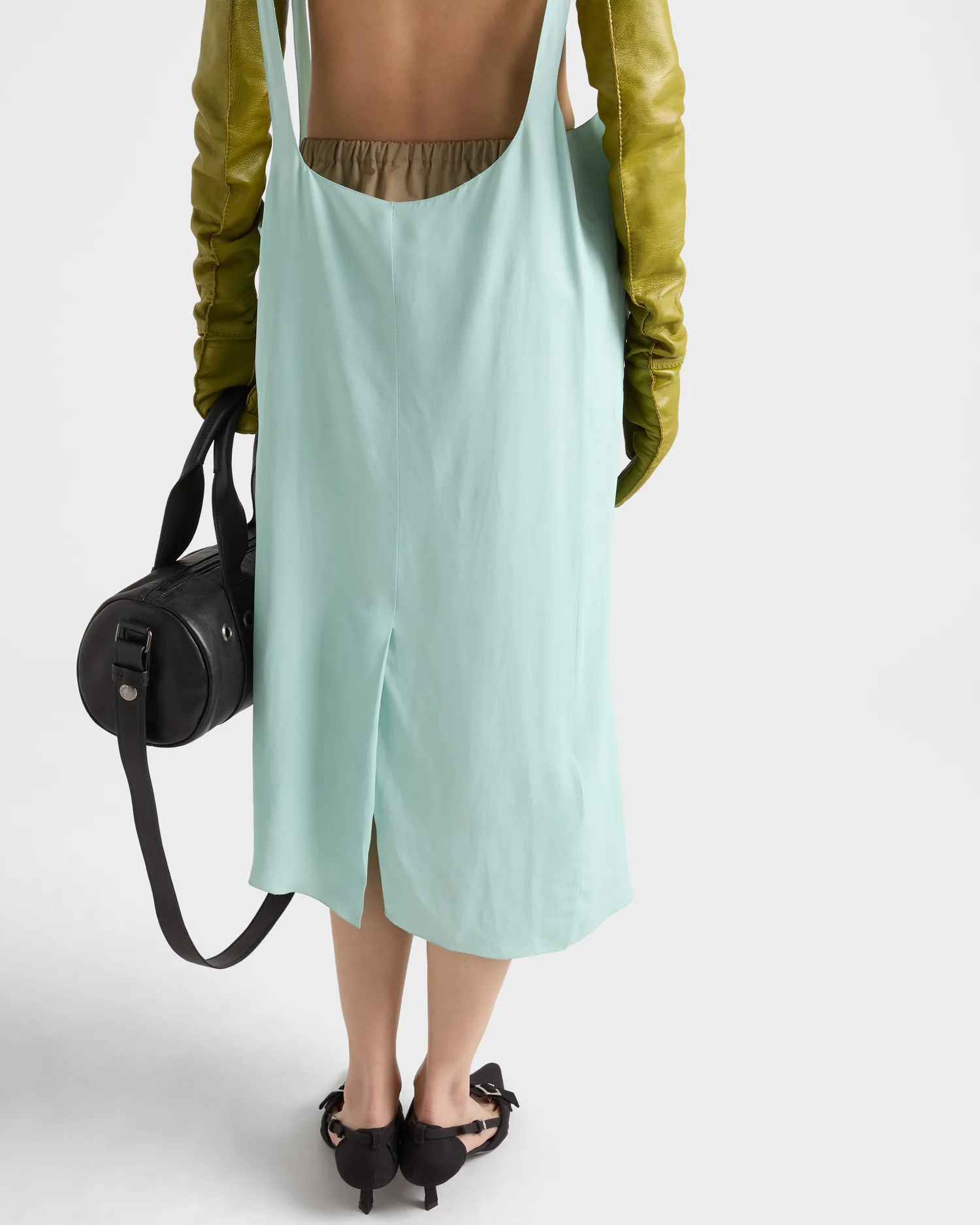 Креповая юбка Prada, голубой — фото 3